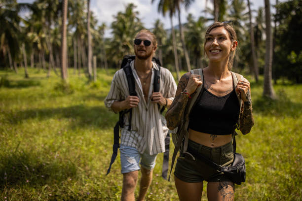 istock Curious travel couple exploring the island 1405377203