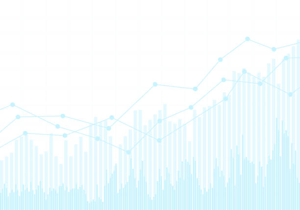 niebieski wykres giełdowy lub finansowy z trendem wzrostu. na białym tle - wektor - stock market white colors finance stock illustrations