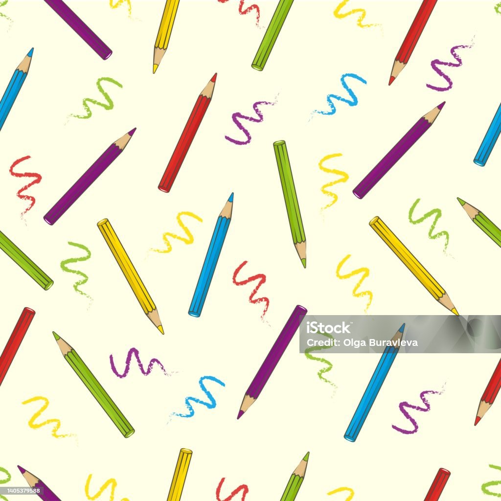 Patterned Pencil Patterns Pencils Pattern Stock Illustration - Download Image Now - Backgrounds ...