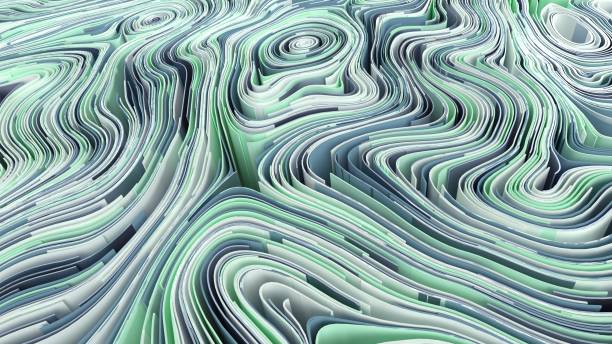istock Abstract geometric wavy folds background 1405380335