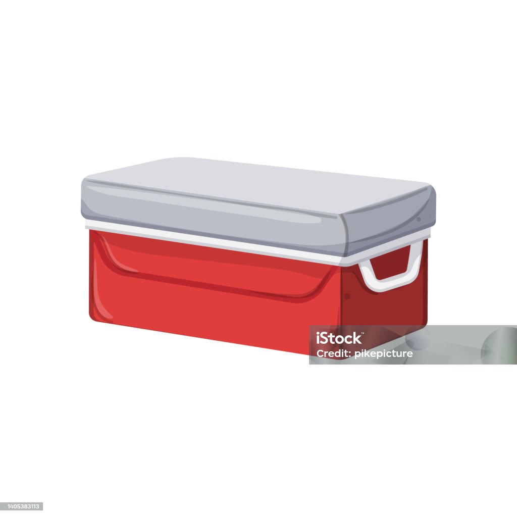 Plastic Cooler Box Cartoon Vector Illustration Stock Illustration -  Download Image Now - Backgrounds, Bag, Beach - iStock