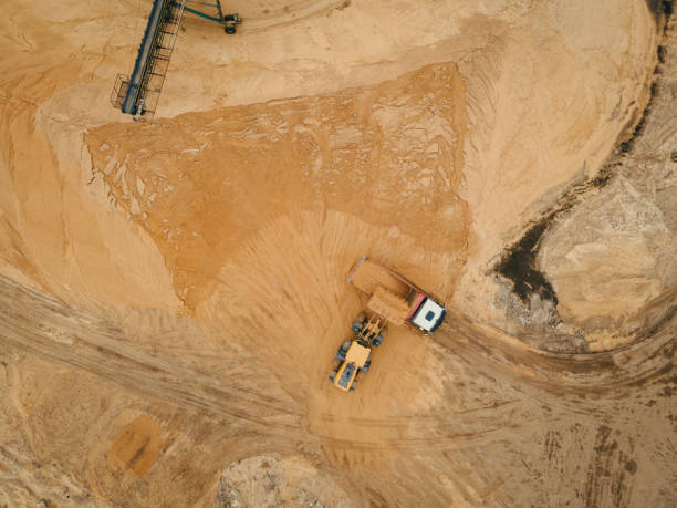 istock Sand quarry, industrial extraction of sand for construction industry. 1405385914