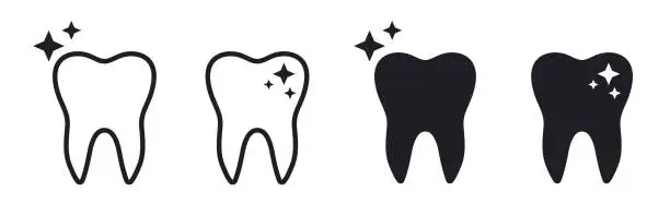 Vector illustration of Clean tooth symbols teeth vector icons