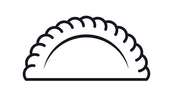 Empanada calzone dumpling or ravioli traditional food vector illustration icon