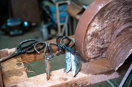 Metalwork tool - rusty bench vise clamp