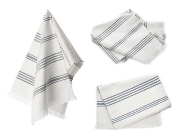 istock Set with clean kitchen towels on white background 1405387895
