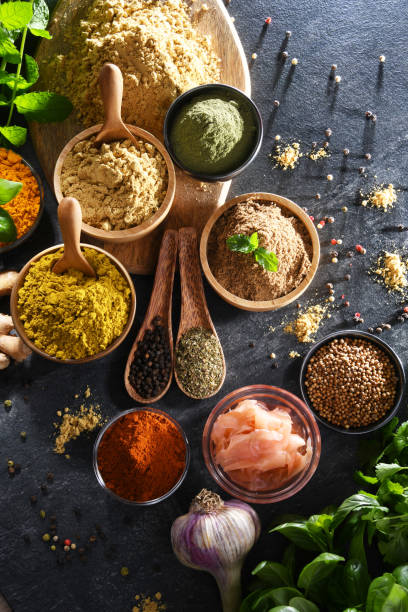 istock Composition with assortment of spices and herbs 1405391920
