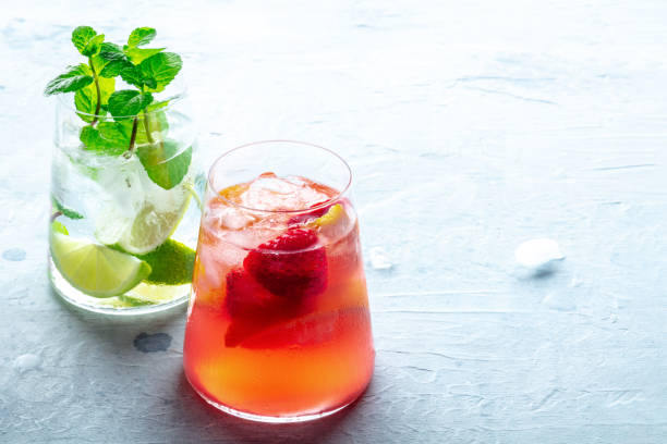 istock Summer cocktails. Cold drinks with fresh fruit. Healthy mocktails 1405393376