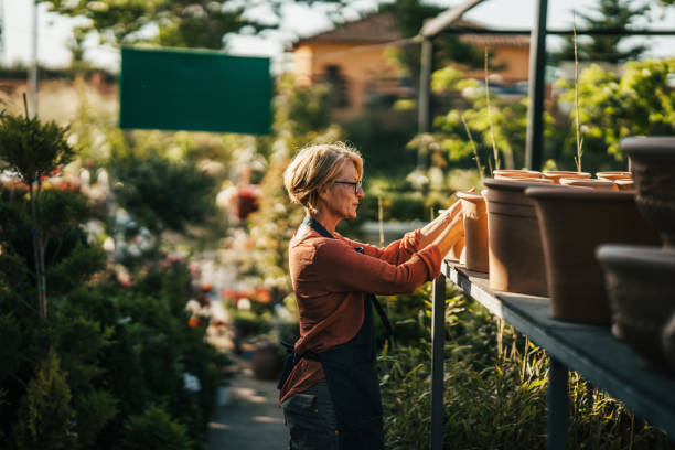 Work day in garden center
