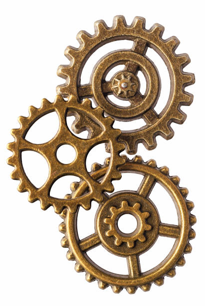 grupo de ruedas dentadas de bronce - steampunk fotografías e imágenes de stock