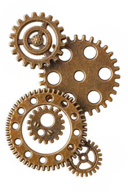 istock Group of bronze cogwheels 1405397074