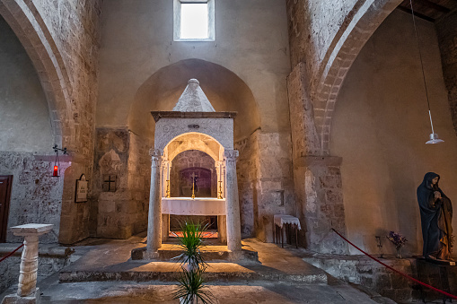 9th century ciborium in the Church of Santa Maria Maggiore in Sovana