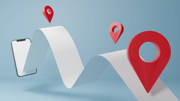 istock smartphone navigation and Cardboard boxes,mobile gps.Concept for fast delivery service.delivery and shopping online in E-commerce by application Tracking.3D rendering illustration. 1405397780