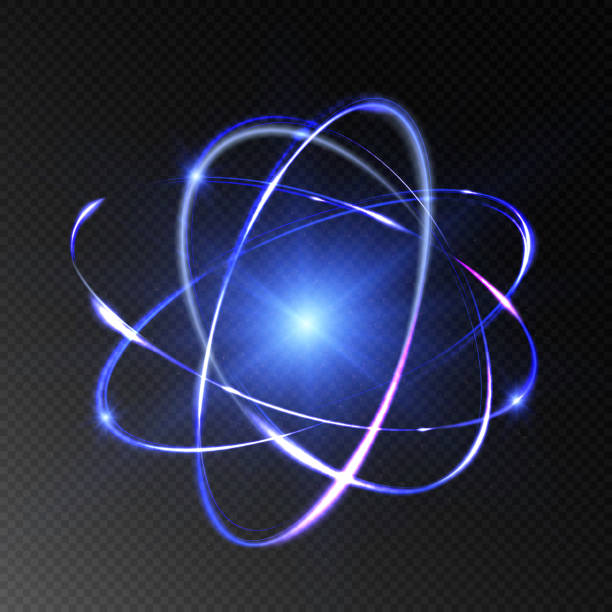 illustrazioni stock, clip art, cartoni animati e icone di tendenza di particella di un atomo. - atom nuclear energy physics science