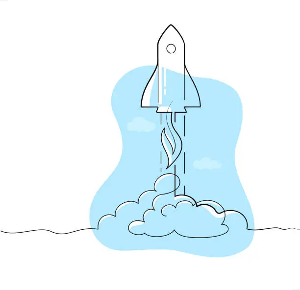 Vector illustration of rocket launch