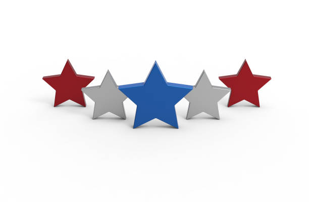 istock Group of stars isolated on white background. 3D rendering. 1405401110