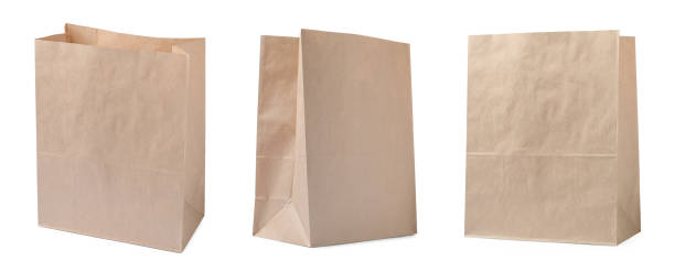 istock Set with paper bags on white background. Banner design 1405401155