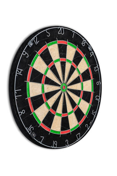 Dartboard isolated on white background. Empty dart board isolated on white background. Close-up. Front side view. No darts. dartboard photos stock pictures, royalty-free photos & images