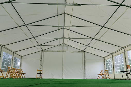 Large empty tent, tent for conference, wedding and party.