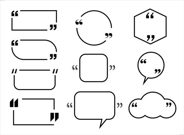 stockillustraties, clipart, cartoons en iconen met quote bubbles - citaat tekst