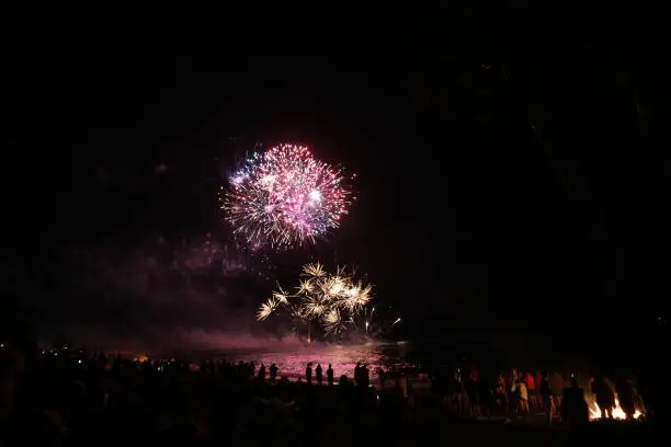 Fireworks by the sea