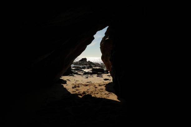 Inside of the cave in the beach