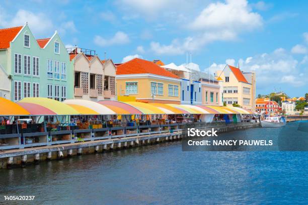 Curacao Willemstad Market Along The Quay Formerly Floating Fish Market Stock Photo - Download Image Now
