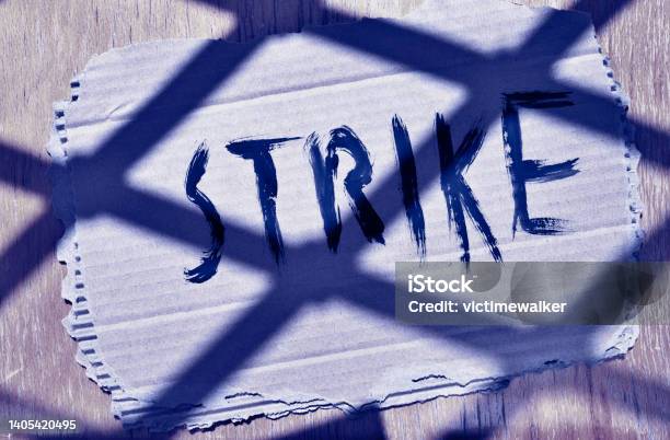Banner With Strike Word Stock Photo - Download Image Now - Strike - Protest Action, Backgrounds, Banner - Sign