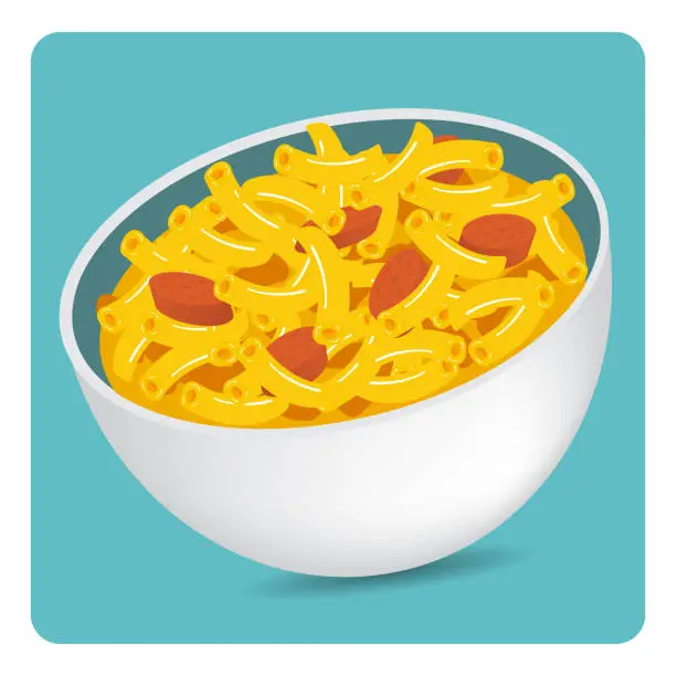 Vector illustration of delicious mac and cheese bowl vector illustration
