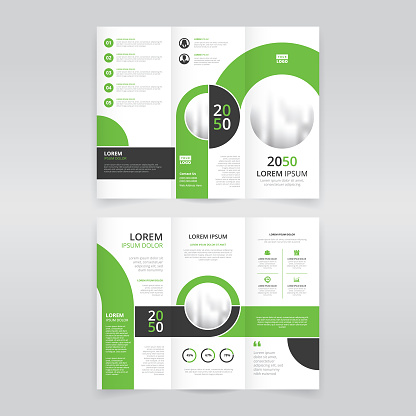 Modern trifold brochure template for your marketing campaigns, trifold flyer layout, pamphlet, leaflet