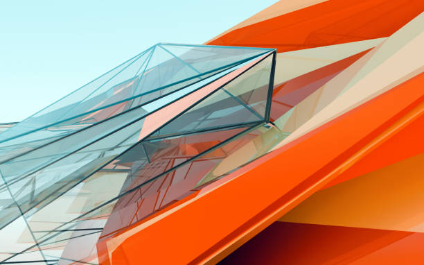 Abstract architecture background with glass surfaces