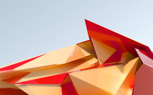 Abstract architecture background with metal surfaces