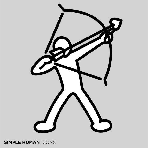 シンプルな人間のアイコンシリーズ「アーチャー」 - 弓道点のイラスト素材／クリップアート素材／マンガ素材／アイコン素材