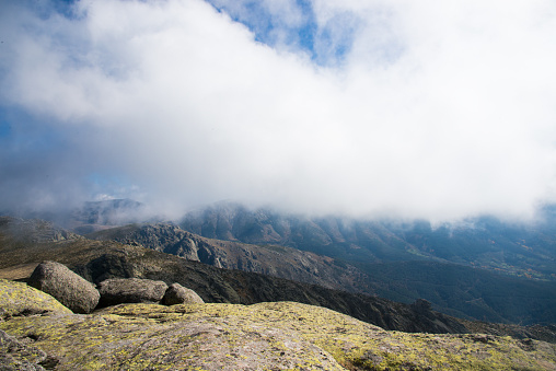 Beautiful aerial landscape in a cloudy day. Gredos Park. Spain