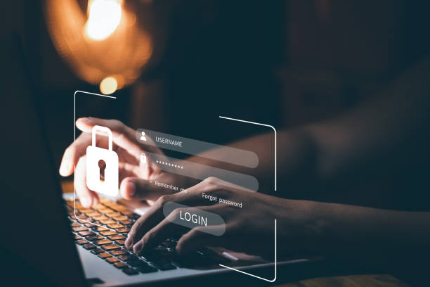 사이버 보안 필수품, 익명 해커의 디지털 범죄 예방, 개인 데이터 보��안 및 은행 및 금융. - security system prevent lock crime 뉴스 사진 이미지