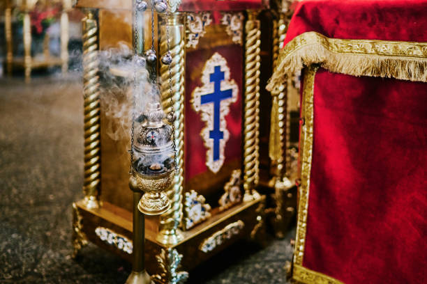 istock Smoke from incense at orthodox church 1405426757