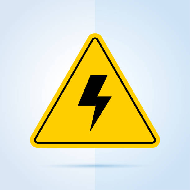 Icon of electricity, high voltage, electrical danger panel, thunderstorm... Vector illustration in HD very easy to make edits. extreme weather stock illustrations