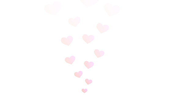 This is a background illustration of a pretty gradient heart floating in the sky.