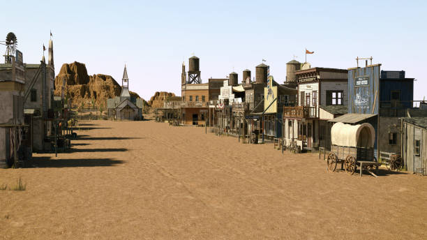 wild west village wild west village - 3D almeria photos stock pictures, royalty-free photos & images