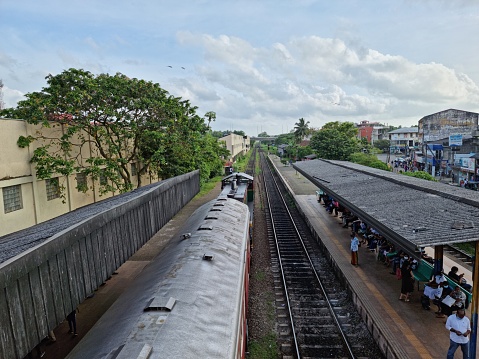 This is Gampaha Railway station, one of the famous railway station in Sri Lanka . The train which spotted at their is Kandy - Colombo intercity express train