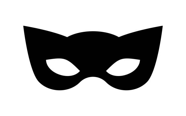 고양이 귀 벡터 아이콘으로 슈퍼 히어로 카니발을 마스크하십시오. - superhero identity heroes mask stock illustrations