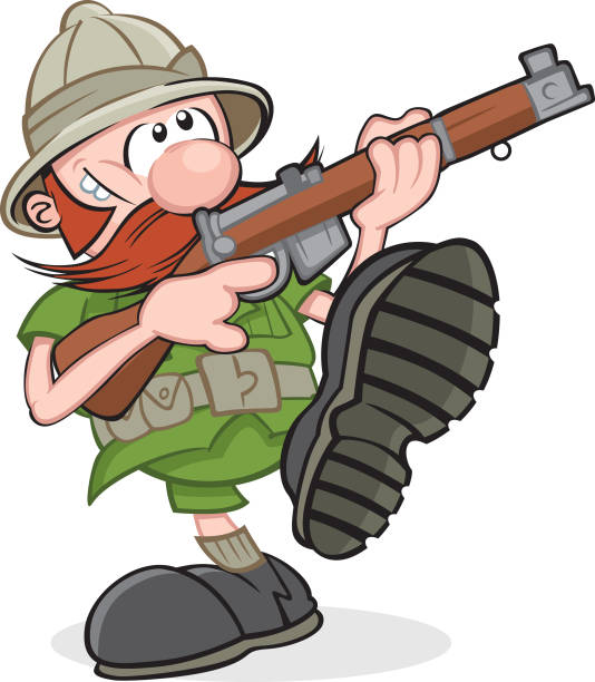 Safari Hunter vector art illustration