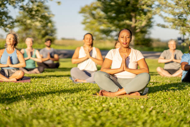 istock Outdoor Group Yoga 1405434400