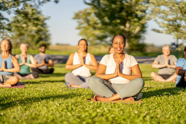 istock Outdoor Group Yoga 1405434412