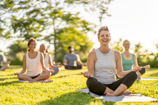 istock Outdoor Group Yoga 1405434455