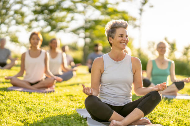 istock Outdoor Group Yoga 1405434502