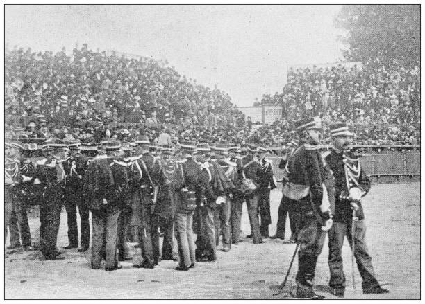 istock Antique photo: Gendarmerie in Deuil, running of the bulls 1405441478