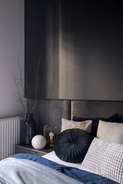 istock Dark and elegant bedroom corner 1405441541