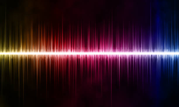 Abstract colourful music sound wave on black background