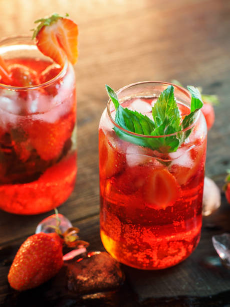 istock Refreshing summer homemade strawberry lemonade mojito 1405442410